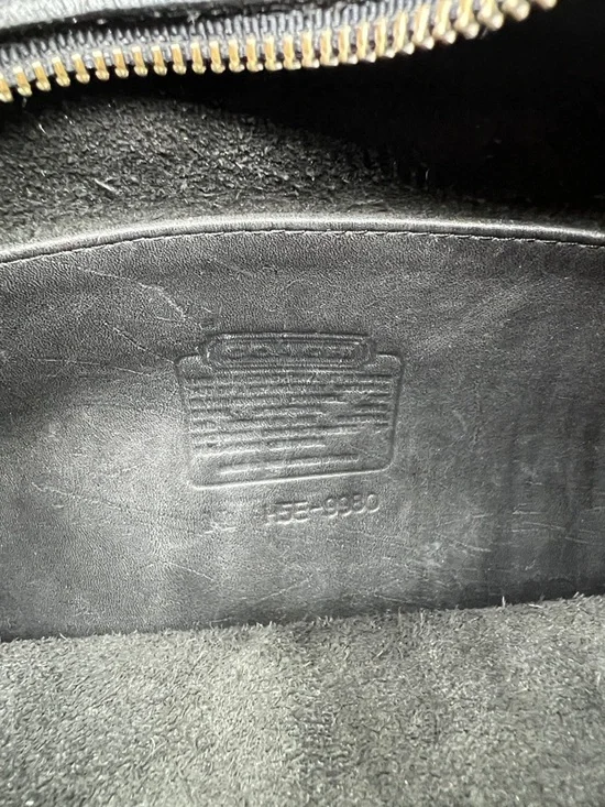 Coach Vintage Taft Black Leather Crossbody 9980 Bag with Brass-Tone Turn Lock - Picture 9 of 16